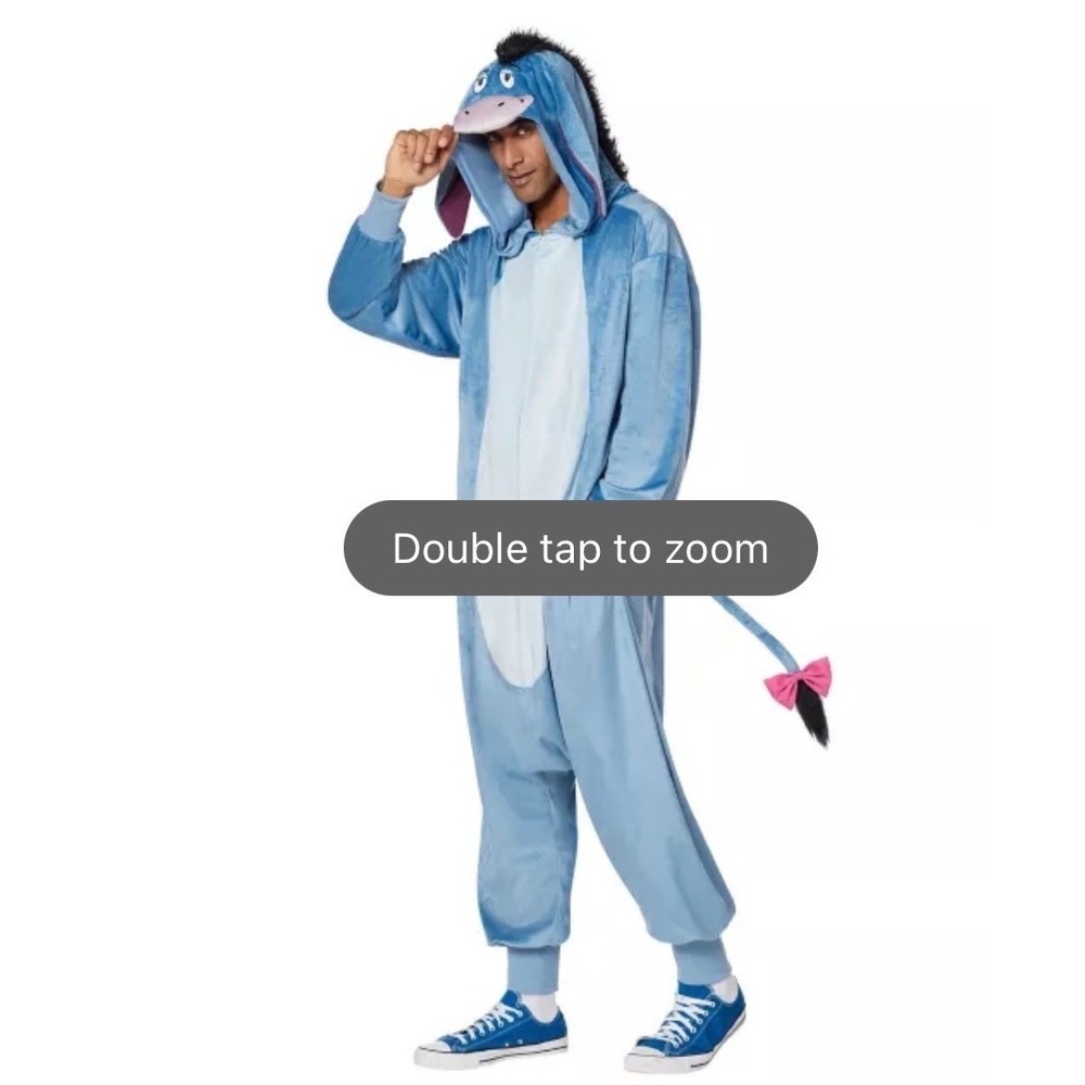 Disney Winnie the Pooh Eeyore Jumpsuit Costume Pajamas Blue L/XL - Picture 4 of 14